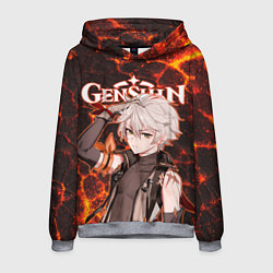 Толстовка-худи мужская Беннетт на фоне раскаленной лавы, цвет: 3D-меланж