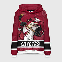 Толстовка-худи мужская Arizona Coyotes маскот, цвет: 3D-белый