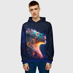 Толстовка-худи мужская Космический звёздный лев, цвет: 3D-синий — фото 2