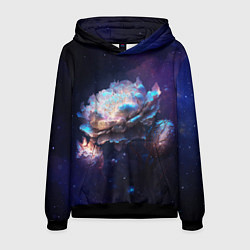 Толстовка-худи мужская Космические звёздные цветы, цвет: 3D-черный