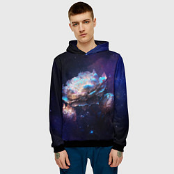 Толстовка-худи мужская Космические звёздные цветы, цвет: 3D-черный — фото 2