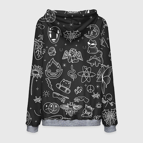 Мужская толстовка 1997 - tattoo паттерн / 3D-Меланж – фото 2