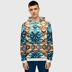 Толстовка-худи мужская Бумажный футуризм, цвет: 3D-белый — фото 2