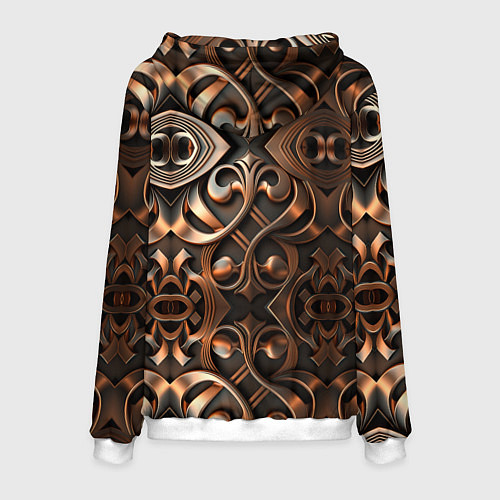 Мужская толстовка Золотой узор - паттерн / 3D-Белый – фото 2