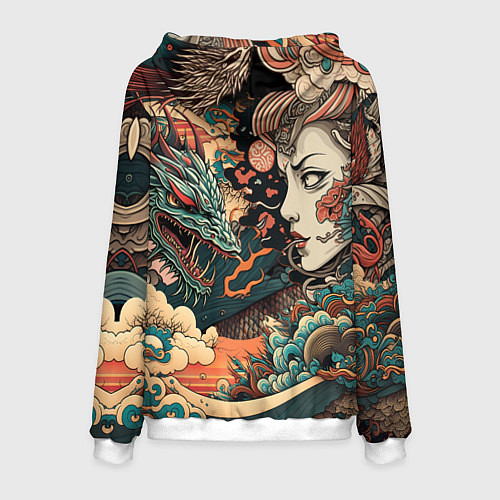 Мужская толстовка Коварная женщина, затаившийся дракон / 3D-Белый – фото 2