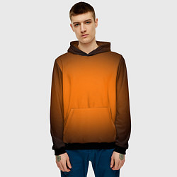 Толстовка-худи мужская Кислотный оранжевый с градиентом, цвет: 3D-черный — фото 2