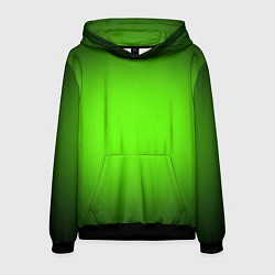 Толстовка-худи мужская Кислотный зеленый с градиентом, цвет: 3D-черный