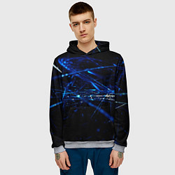 Толстовка-худи мужская Стеклянная паутина - Midjourney, цвет: 3D-меланж — фото 2