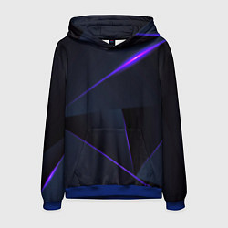 Толстовка-худи мужская Geometry stripes neon stiil, цвет: 3D-синий