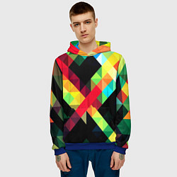 Толстовка-худи мужская Цветная мозаика плитки, цвет: 3D-синий — фото 2
