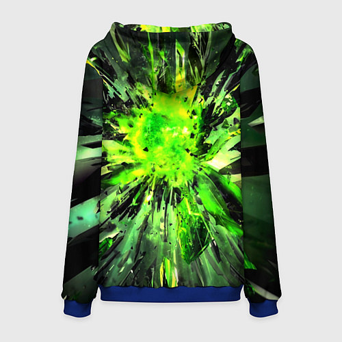 Мужская толстовка Fractal green explosion / 3D-Синий – фото 2