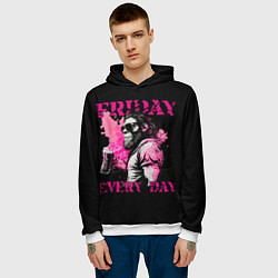 Толстовка-худи мужская Пятничный древний человек, цвет: 3D-белый — фото 2