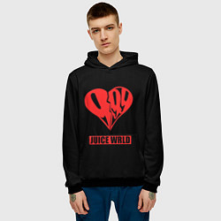 Толстовка-худи мужская Juice WRLD - heart, цвет: 3D-черный — фото 2