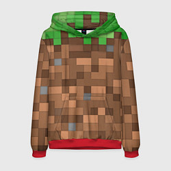 Толстовка-худи мужская Блоки майнкрафта, цвет: 3D-красный