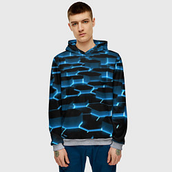 Толстовка-худи мужская Неоновая сетка из плит, цвет: 3D-меланж — фото 2