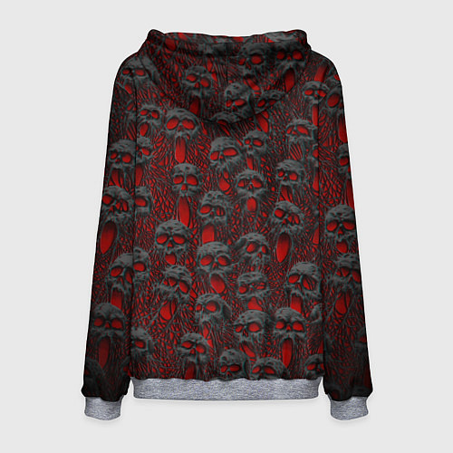 Мужская толстовка Черепа ужасные кричат - паттерн / 3D-Меланж – фото 2