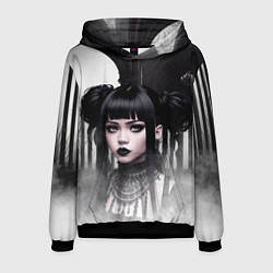 Толстовка-худи мужская Готическая девушка в тумане, цвет: 3D-черный