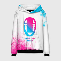 Толстовка-худи мужская Spirited Away neon gradient style, цвет: 3D-черный