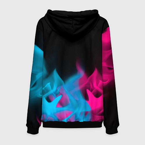 Мужская толстовка Assassins Creed - neon gradient: символ сверху / 3D-Черный – фото 2