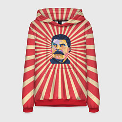 Толстовка-худи мужская Сталин полигональный, цвет: 3D-красный