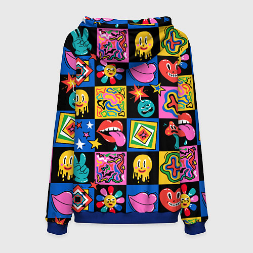 Мужская толстовка Funny cartoon characters / 3D-Синий – фото 2
