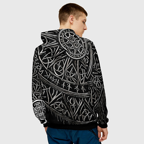 Мужская толстовка Узор скверна / 3D-Черный – фото 4