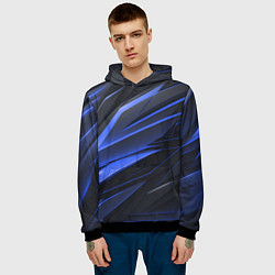 Толстовка-худи мужская Абстракия плит, цвет: 3D-черный — фото 2