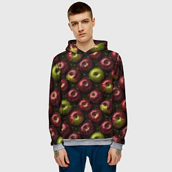 Толстовка-худи мужская Сочная текстура из яблок, цвет: 3D-меланж — фото 2
