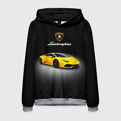 Толстовка-худи мужская Спорткар Lamborghini Aventador, цвет: 3D-меланж