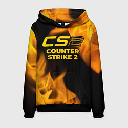 Толстовка-худи мужская Counter Strike 2 - gold gradient, цвет: 3D-черный
