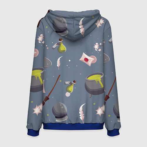 Мужская толстовка Паттерн с магическими принадлежностями / 3D-Синий – фото 2