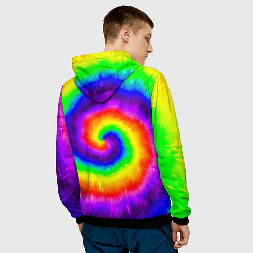 Мужская толстовка Тай-дай / 3D-Черный – фото 4