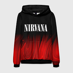 Толстовка-худи мужская Nirvana red plasma, цвет: 3D-черный