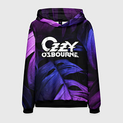 Толстовка-худи мужская Ozzy Osbourne neon monstera, цвет: 3D-черный