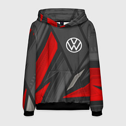 Толстовка-худи мужская Volkswagen sports racing, цвет: 3D-черный
