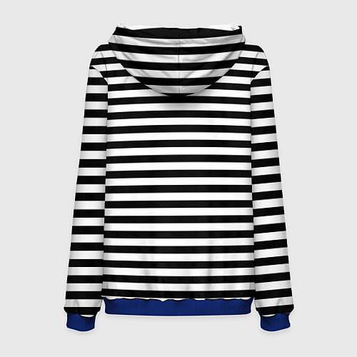 Мужская толстовка Тельняшка черная Подводного флота ВМФ / 3D-Синий – фото 2