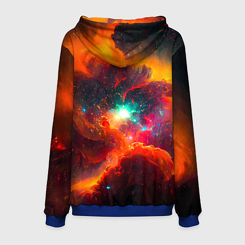 Мужская толстовка Небула в космосе в оранжевых тонах - нейронная сет / 3D-Синий – фото 2