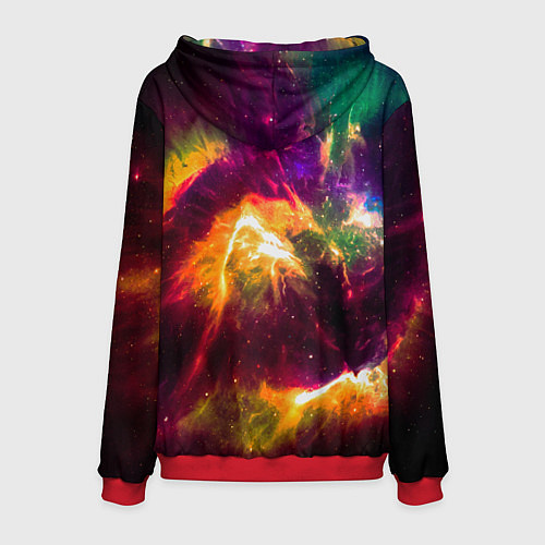 Мужская толстовка Небула в космосе разноцветная - нейронная сеть / 3D-Красный – фото 2