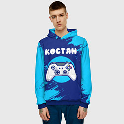 Толстовка-худи мужская Костян геймер, цвет: 3D-синий — фото 2