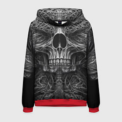 Толстовка-худи мужская Череп в стиле Гигера, цвет: 3D-красный