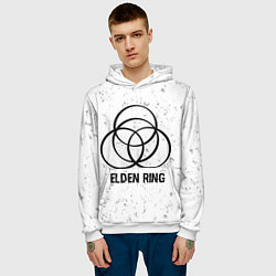 Толстовка-худи мужская Elden Ring glitch на светлом фоне, цвет: 3D-белый — фото 2