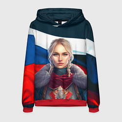 Мужская толстовка Славянская девушка - флаг России