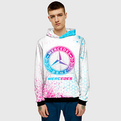 Толстовка-худи мужская Mercedes neon gradient style, цвет: 3D-черный — фото 2