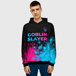 Толстовка-худи мужская Goblin Slayer - neon gradient: символ сверху, цвет: 3D-черный — фото 2