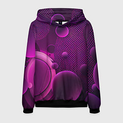 Толстовка-худи мужская Фиолетовые шары, цвет: 3D-черный