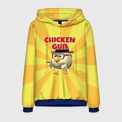 Толстовка-худи мужская Chicken Gun с пистолетами, цвет: 3D-синий