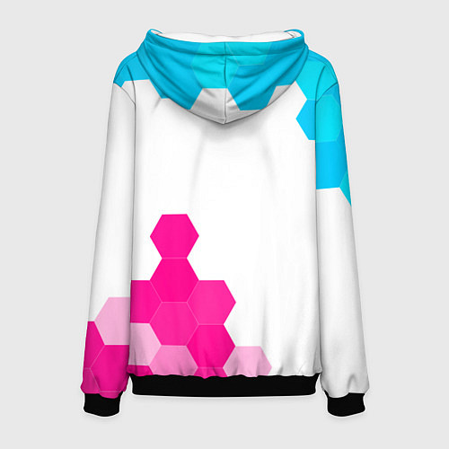 Мужская толстовка Yamaha neon gradient style: надпись, символ / 3D-Черный – фото 2