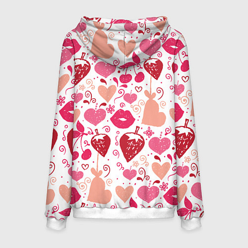 Мужская толстовка Клубничная любовь / 3D-Белый – фото 2
