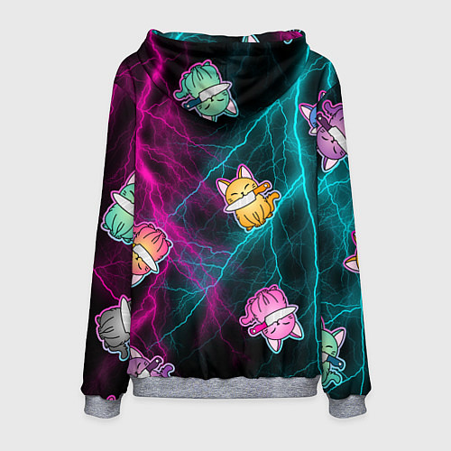 Мужская толстовка Котики и стихия / 3D-Меланж – фото 2