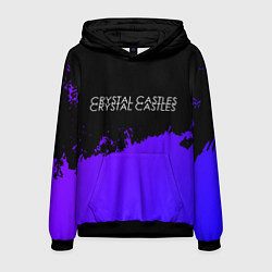 Толстовка-худи мужская Crystal Castles purple grunge, цвет: 3D-черный